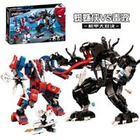 Tương thích với Lego Spider-Man vs Venom Mecha Iron Man 3 Khối xây dựng lắp ráp chống con người Minifigures Đồ chơi bé trai Quà tặng năm mới 12.26