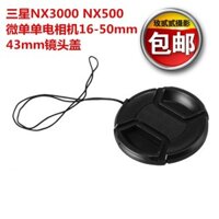 Tương thích với máy ảnh không gương Samsung NX3000 NX500, nắp ống kính 16-50mm 43mm, dây đeo chống thất lạc