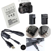 Tương thích với Nikon CoolpixP500 P510 P520 P530 pin máy ảnh kỹ thuật số + bộ sạc cáp dữ liệu