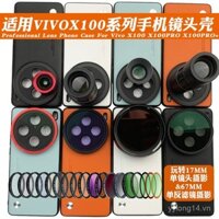 Tương thích với Ống kính Điện thoại Vivo X100 PRO, Vỏ Ống kính Ngoài 17mm, Ống kính Macro Telephoto, Chân dung, Màu Đen, Mềm, Phân cực