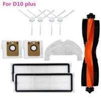 Tương thích với robot hút bụi Dreame D10 Plus RLS3D Bàn chải chính / Bàn chải bên / Bộ lọc HEPA / Túi bụi / Phụ kiện giẻ rách