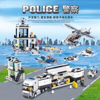 Tương thích với Trụ sở cảnh sát Lego Khối xây dựng Lắp ráp xe bé trai Ô tô đồ chơi Ô tô thông minh Sử dụng trí tuệ Quà tặng trẻ em