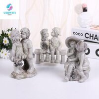 Tượng Thiên Thần Nhựa MLINX, Cặp Đôi Dễ Thương Quyến Rũ Đồ Trang Trí Thiên Thần, Ghế Ngồi Trang Trí Thủ Công Cổ Điển Tượng Kiss Garden