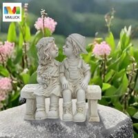 Tượng Thiên Thần Nhựa MMLUCK, Cặp Đôi Trang Trí Quyến Rũ Đồ Trang Trí Thiên Thần, Ghế Ngồi Thủ Công Dễ Thương Ngộ nghĩnh Tượng Kiss Garden