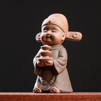 Tượng Tiểu Thần Tài gốm tử sa- Tượng Thần Tài trang trí decor hút tài lộc và may mắn cho gia chủ, quà tặng ý nghĩa