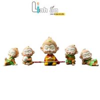 Tượng Tôn Ngộ Không Bể Cá - Tượng Phật Ngộ Không Tề Thiên Đại Thánh- Bộ Tượng Ngộ Không Bể Cá Ngồi Thiền Trang Trí Ô Tô