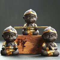 Tượng tôn ngộ không kèm gậy size to 7x6x12cm trang trí bàn làm việc và bể thủy sinh