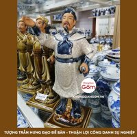 Tượng Trần Hưng Đạo gốm sứ 01 cao 27cm