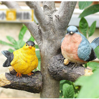 Tượng trang trí hình chú chim giả trang trí không gian nội thất và sân vườn sinh động, chất liệu nhựa, KT 13 x 13 x 15cm