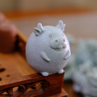 Tượng Trâu Chibi Đá Sa Thạch Decor trang trí làm quà tặng phong thuỷ. Trong bộ 12 con giáp "Sửu"