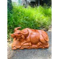 tượng trâu gỗ hương 30cm
