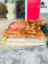 Tượng Trâu Gỗ Hương Cao 32 Ngang 80 Sâu 40 (cm)