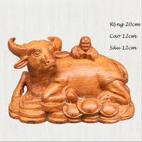 Tượng trâu gỗ tượng con trâu kích thước dài 20cm chất liệu gỗ hương