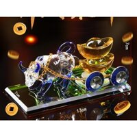 Tượng Trâu kéo Thỏi Vàng phong thủy bình an và thịnh vượng