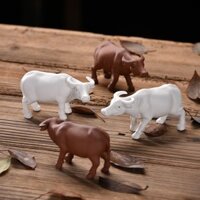 Tượng Trâu Sứ (Gốm Tử Sa) Trang Trí Góc Làm Việc, phòng khách, bàn trà, tiểu cảnh, bể cá Siêu dễ thương