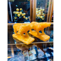 Tượng Trâu vàng ngọc hoàng long 10cm