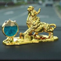 Tượng Trâu vàng phong thủy để xe ô tô  - Trâu ngẩng đầu Biểu tượng của may mắn, tài lộc