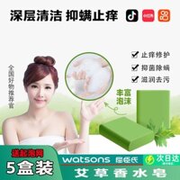 [Tương tự Douyin] Xà phòng tinh dầu ngải cứu trị ngứa da diệt khuẩn, trị mụn, làm sạch mạt bụi, tắm