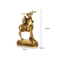 Tượng Tuần Lộc ngậm ngọc như ý bằng đồng thau phong thủy tài lộc may mắn