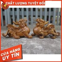 Tượng tỳ hưu gỗ hương, gỗ bách xanh thơm dài 20cm