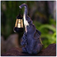 Tượng voi với tượng điêu khắc nhựa đèn lồng năng lượng mặt trời cho sân ngoài nữ