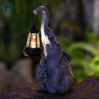 Tượng voi với tượng điêu khắc nhựa đèn lồng năng lượng mặt trời cho sân ngoài nữ