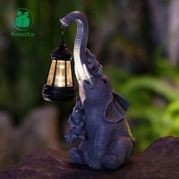 Tượng voi với tượng điêu khắc nhựa đèn lồng năng lượng mặt trời cho sân ngoài nữ