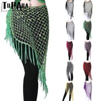 TUPABA Tupaba Belly Dance Hip Scarf, Trang phục khiêu vũ bụng phong cách Sequins, Gợi cảm Bụng Nhảy múa Rỗng Tua Rua Thái Lan / Ấn Độ / Váy khiêu vũ Ả Rập