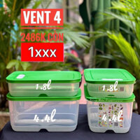 TUPPERWARE - BỘ HỘP TRỮ MÁT CÓ NÚT HÔ HẤP VENTSMART 4 CHÍNH HÃNG