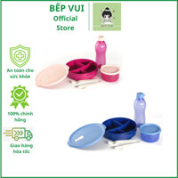 TUPPERWARE_Bộ hộp cơm Tupperware Fit To Go sử dụng được lò vi sóng (Gồm hộp cơm, bình nước, muỗng, nĩa, túi xách)