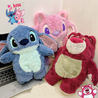 Turo Lilo Stitch Tay Ấm Chai Kawaii Sang Trọng Anime Di Động Nước Nóng Túi Nước Làm Đầy Nước Ấm Tay Cặp Đôi Đồ Chơi Giáng Sinh