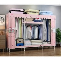 [Tuvaicaocap] Tủ quần áo Tủ vải khung thép Chốt Nối Thép 1 .2.2.4.5 Buồng cỡ lớn ngang 2m5 tháo lắp đa năng tủ vải
