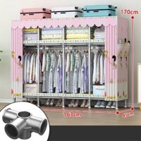 tuvaicaocapvn Tủ quần áo Tủ Vải Khung thép titan inox cao cấp, tủ đựng quần áo vải đựng quần áo Tủ treo quần cỡ lớn