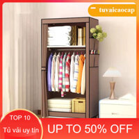 {tuvaiuytin} Tủ Vải Đa Năng,Đồ Dùng Tiện Lợi, Có Rèm Khóa Chống Bụi, Đựng Quần Áo Khung Chắc Chắn, Phù Hợp HSSV