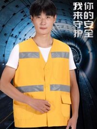 Tùy chỉnh              áo phản quang màu vàng vest đường sắt vệ sinh quần áo an toàn quần áo bảo hộ vệ sinh đường phố quan áo khoác công cộng áo lớp phản quang