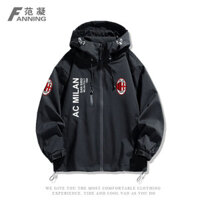 Tùy Chỉnh AC Milan Milan Quạt Thể Thao Bóng Đá Đội Ý Một Bộ Đồ Tập Luyện Chống Nắng Ấm Áp Chống Gió Rời Áo Khoác Ngoài Trời Tùy Chỉnh