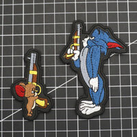[Tùy chỉnh] AQTom Jerry, vải thêu cho mèo và chuột ✷ ❈ Miếng dán Velcro / Huy hiệu / băng tay / Biểu tượng trang trí cho áo khoác Jeans Mũ ba lô