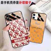 Tùy chỉnh chữ cái cá nhân cao cấp 11 / 12 / 16 Thích hợp cho Apple 15promax / 14 Vỏ điện thoại trọn gói iPhone7 / 8plus Trang điểm có gương nữ 6SE2 Vỏ kính 12mini cao cấp
