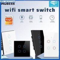 Tuya Công Tắc Cảm Ứng Gắn Ổ Cắm Wifi, Kệ Kính Màu Đen/Trắng, Công Tắc Điều Khiển Từ Xa Bằng Ứng Dụng, Hoạt Động Với Alexa Tuya Google Flowerdance