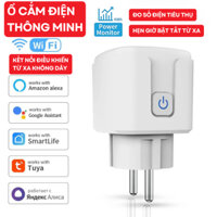 Tuya WiFi 16A/20A Ổ Cắm Thông Minh Theo Dõi Số Điện Smart Home Điều khiển Giọng Nói Từ Xa Hẹn Giờ