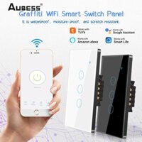 Tuya Wifi Công Tắc Cảm Ứng Thông Minh Đèn Cần Dây Trung Tính 110v 220v Us 1/2/3/4 Gang 433rf Remote On Offfor 【searson】