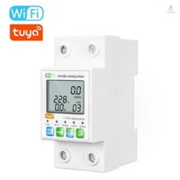 Tuya WiFi Thông Minh Tự Động Đóng Cửa Bảo Vệ Đa Năng Hiện Tại Đồng Hồ Giám Sát Điện Áp Hiển Thị LCD Công Tắc Đồng Hồ Công Tắc Điện Bảo Vệ Giá Trị Có Thể Đặt Điện Thoại Di Động Ứng Dụng Cont