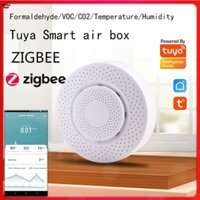 Tuya Zigbee 3.0 Hộp Khí Thông Minh Formaldehyde 、 Voc 、 Carbon Dioxide 、 Cảm Biến Nhiệt Độ Độ Ẩm Thiết Bị Báo Động Tự Động [Cam Kết]