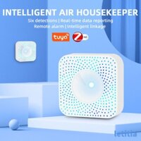 Tuya Zigbee Máy Kiểm Soát Không Khí Thông Minh PM2.5, Formaldehyde, VOC,CO2, Nhiệt Độ, Độ Ẩm 6 Trong 1 Thiết Bị Phát Hiện Báo Động Tự Động Cảm Biến [Letitia]