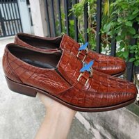 Tuyệt Phẩm Giày Da Cá Sấu Vây Đuôi. Giày Tây Không Buộc Dây Dễ Sử Dụng GT9ND