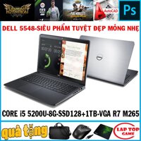 Tuyệt Phẩm Siêu Đẹp Dell N5548 Core i5-5200U ram 8g ssd 256+ hdd 1tb Cad Rời AMD R7 M265- 2G màn 15.6″ HD) Vỏ Nhôm Utrabook  Dòng Laptop Sang trọng Doanh Nhân Utrabook