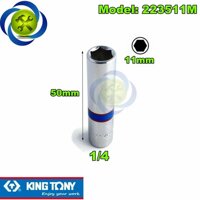 Tuýp 11mm 14 có 6 cạnh Kingtony 223511M dài 50mm