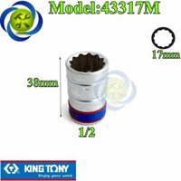 Tuýp 17mm 12 Kingtony 433017M 12 cạnh màu trắng dài 38mm