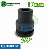 Tuýp 17mm 3/4 Kingtony 651517M loại ngắn 6 cạnh màu đen