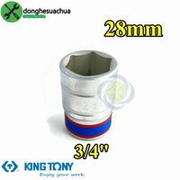 Tuýp 28mm loại 34 Kingtony 633528M loại ngắn 6 cạnh màu trắng